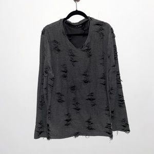 MLcollection vintage Korean made long sleeve pullover distressed sweatshirt 1/1 